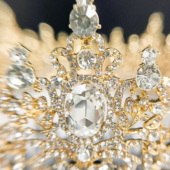 Vintage Gold Wedding Crown, Bridal Hair Piece, Wedding Jewelry, Goddess Crown